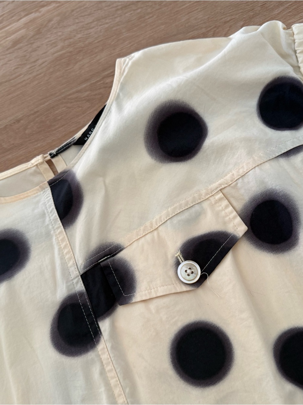 Marc By Marc Jacobs Cream Dress with Black Dot Accent - Picture 3 of 6